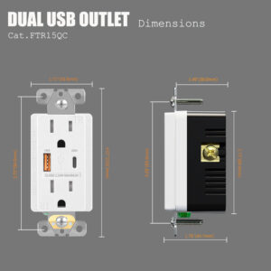 MBDT15Q – USB Outlet with Quick Charger (White)