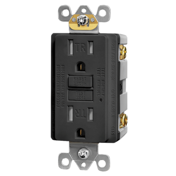 MBGW15 – 15A GFCI Outlet with Self-Test (Black)