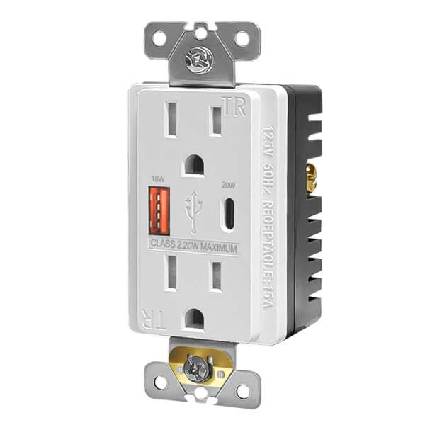 MBDT15Q – USB Outlet with Quick Charger (White)