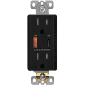 Quick Charger PD3.0+QC3.0 USB Outlet (Black)